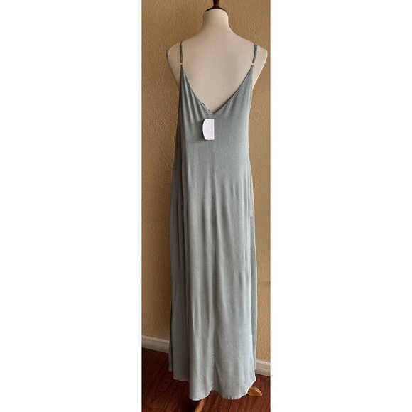 WEST KEI Womens Sage Gauze V-Neck Maxi Dress Size M $70 - Picture 2 of 11